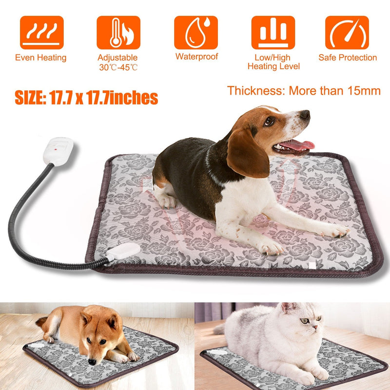HKM-6976701 Pet Heating Pad for Dogs and Cats - Waterproof, Adjustable Temperature, Chew Resistant Cord, Rapid Heating