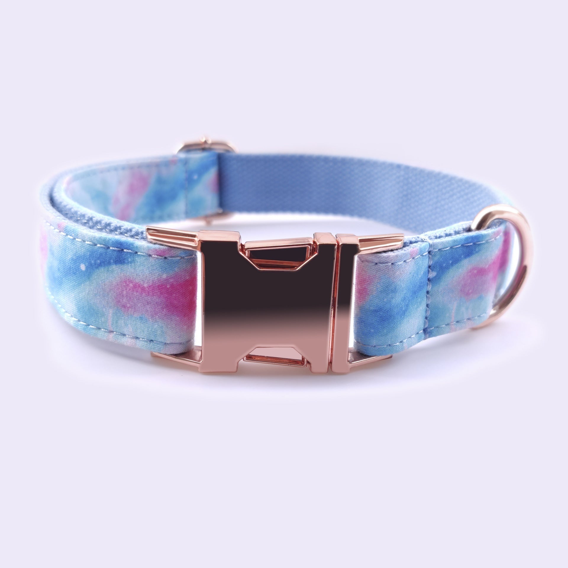 HKM-6976829 Engravable Pet Collar with Fashionable Rose Gold Zinc Alloy Buckle, Multiple Sizes Available