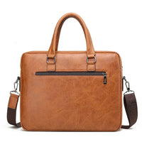 HKM-697683 Business Single Shoulder PU Leather Briefcase for Men - Versatile Laptop Bag
