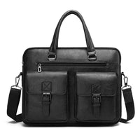 HKM-697683 Business Single Shoulder PU Leather Briefcase for Men - Versatile Laptop Bag