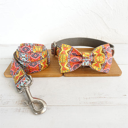 HKM-6977085 Funkadelic Stylish Collar and Leash Set for Pets - Durable Polyester Material