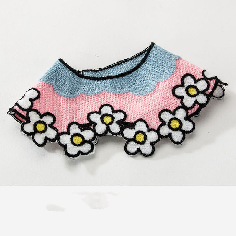 HKM-6977213 Knit Saliva Towel Scarf for Dogs and Cats, Adjustable Size 28-64cm, Suitable for All Seasons
