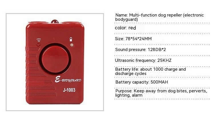 HKM-6978109 Ultrasonic Dog Dispeller with Personal Alarm and Flashlight Function