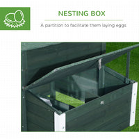 HKM-6978493 Spacious 84-Inch Chicken Coop with Run and Nesting Box for Outdoor Use