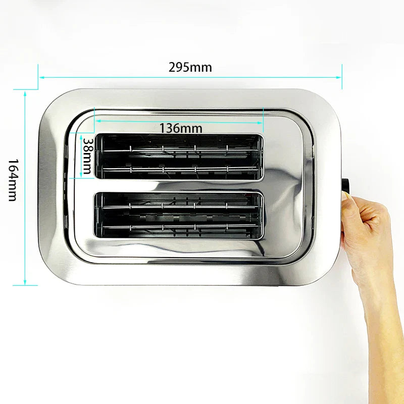 HKM-697875 Digital Touch Screen 2-Slice Toaster with Adjustable Settings