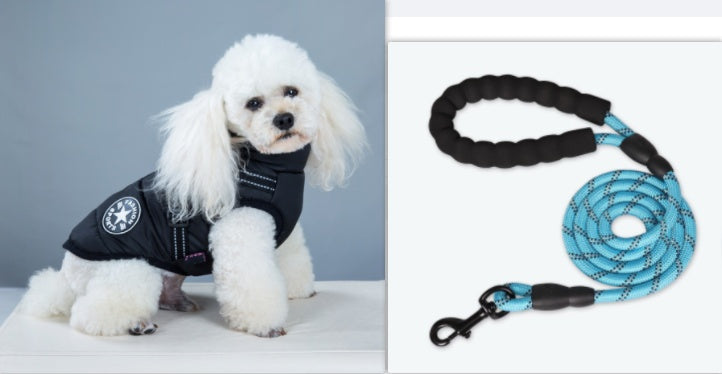 HKM-6979261 Waterproof Winter Dog Coat with Harness for Large and Small Breeds, Available in Red, Navy Blue, and Army Green