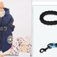HKM-6979261 Waterproof Winter Dog Coat with Harness for Large and Small Breeds, Available in Red, Navy Blue, and Army Green