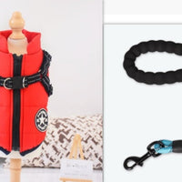 HKM-6979261 Waterproof Winter Dog Coat with Harness for Large and Small Breeds, Available in Red, Navy Blue, and Army Green