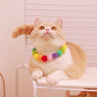 HKM-698003 Colorful Cat and Dog Ball Collar - Adjustable Sizes in Red, Green, Yellow
