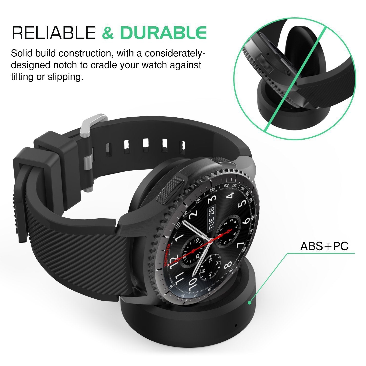 HKM-698003 Wireless Charger for S3 Series and GEAR S2 Models - Magnetic Base, Efficient Performance