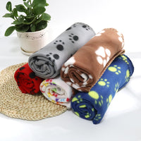 HKM-6981437 Soft Fleece Pet Blanket with Paw Print Design - Ideal for Warmth and Comfort