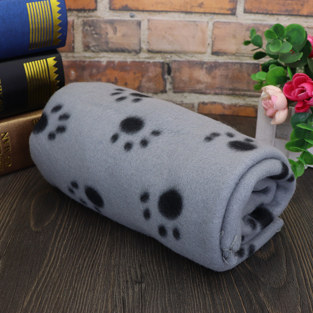 HKM-6981437 Soft Fleece Pet Blanket with Paw Print Design - Ideal for Warmth and Comfort