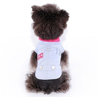 HKM-698195 Summer Clothing for Small Dogs with Traction Rope and Ring - Casual Vest in Blue and Purple, Multiple Sizes Available