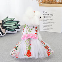 HKM-6982205 Multi-Leaf Pink Dog Dress for Weddings and Special Occasions in Various Sizes
