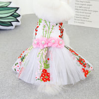 HKM-6982205 Multi-Leaf Pink Dog Dress for Weddings and Special Occasions in Various Sizes