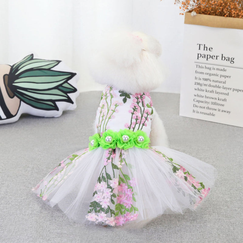 HKM-6982205 Multi-Leaf Pink Dog Dress for Weddings and Special Occasions in Various Sizes