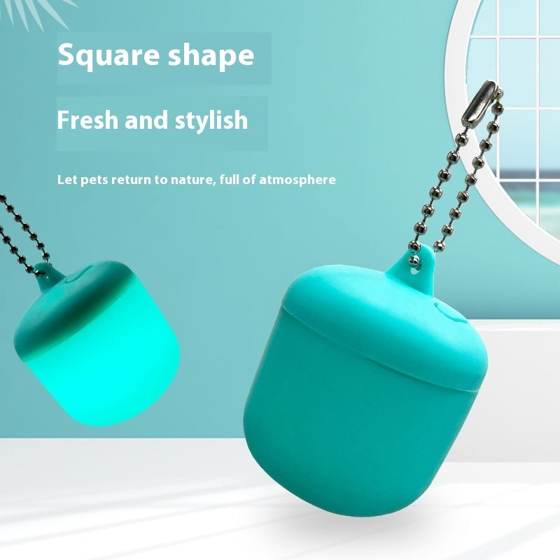 HKM-6982589 Pet Night Safety Light Pendant - Anti-Lost Dog Tag in Lake Blue or Orange, USB Rechargeable Silicone §ܧݧð§é§î