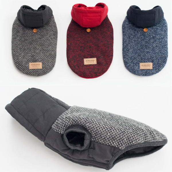 HKM-6982973 Hooded Snowflake Pet Clothing for Dogs - Casual Cotton Two-Legged Design