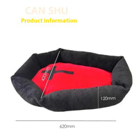 HKM-6983869 Cozy Halloween-Themed Pet Bed for Dogs and Cats - Wooden Design