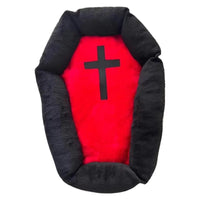 HKM-6983869 Cozy Halloween-Themed Pet Bed for Dogs and Cats - Wooden Design