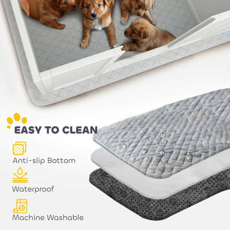 HKM-6984253 Adjustable Two-Room Dog Whelping Box with Washable Pee Pad for Large Breeds