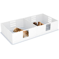 HKM-6984253 Adjustable Two-Room Dog Whelping Box with Washable Pee Pad for Large Breeds