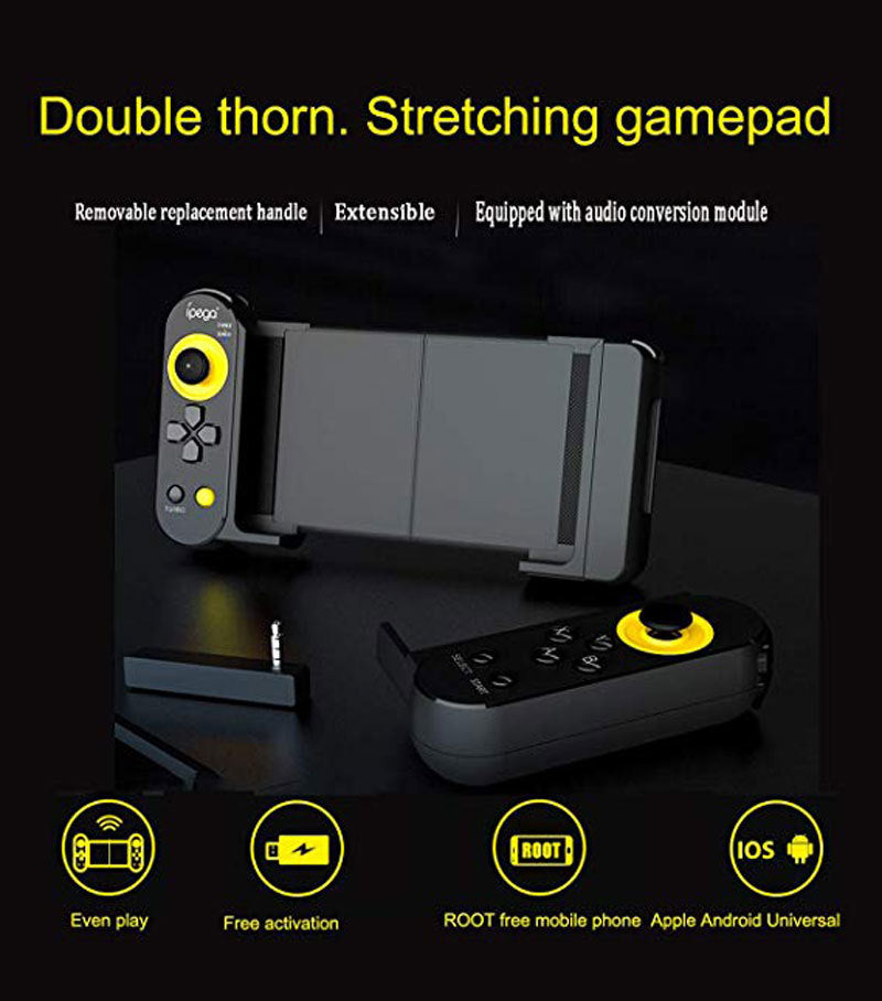 HKM-698451 Wireless Mobile Game Controller Compatible with iOS and Android Devices - PG9167 Adjustable Design for Smartphones and Tablets
