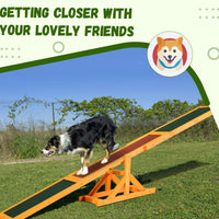 HKM-6985405 Wooden Dog Agility Seesaw for Training and Exercise, Weather-Resistant, 71 Inches Long