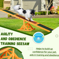 HKM-6985405 Wooden Dog Agility Seesaw for Training and Exercise, Weather-Resistant, 71 Inches Long