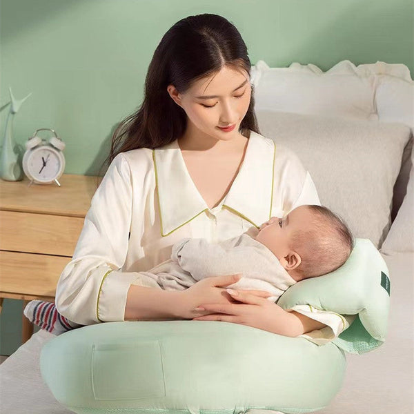 HKM-698579 Cotton Breastfeeding Pillow Set for Newborns - Mint Green, 2-Piece