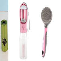 HKM-6986429 3-in-1 Portable Water Bottle & Food Feeder with Poop Dispenser for Pets - Leak-Proof, Convenient, and Compact Design