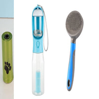 HKM-6986429 3-in-1 Portable Water Bottle & Food Feeder with Poop Dispenser for Pets - Leak-Proof, Convenient, and Compact Design