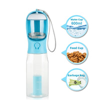 HKM-6986429 3-in-1 Portable Water Bottle & Food Feeder with Poop Dispenser for Pets - Leak-Proof, Convenient, and Compact Design
