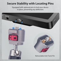 HKM-698643 11" Articulating Magic Arm with 1/4" Screw and Retractable Arri Pin for Action Cameras