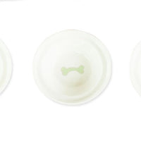 HKM-6986557 Slanted Pet Bowl with Bamboo Stand in Fish Bones and Paws Design