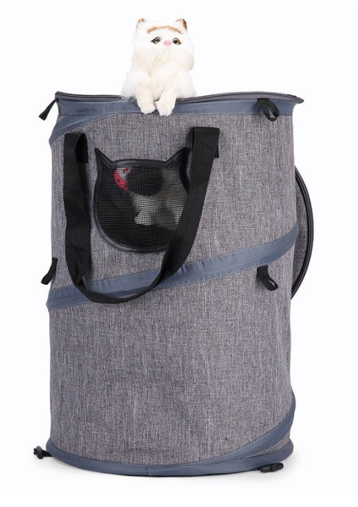 HKM-6986813 Foldable Portable Pet Carrier Bag for Cats and Dogs - Lightweight Travel Bed with Skylight Design