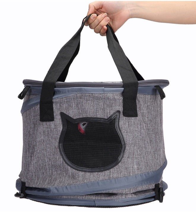 HKM-6986813 Foldable Portable Pet Carrier Bag for Cats and Dogs - Lightweight Travel Bed with Skylight Design