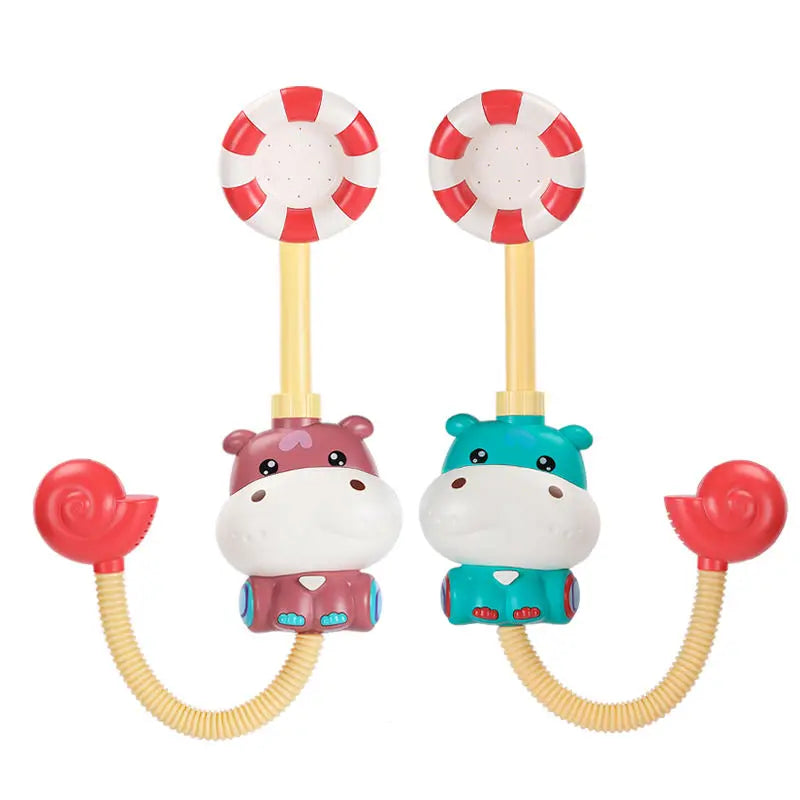 HKM-698707 Electric Bath Shower Toy Set - Cute Hippo Design for Kids Water Play, Ages 0-4 Years