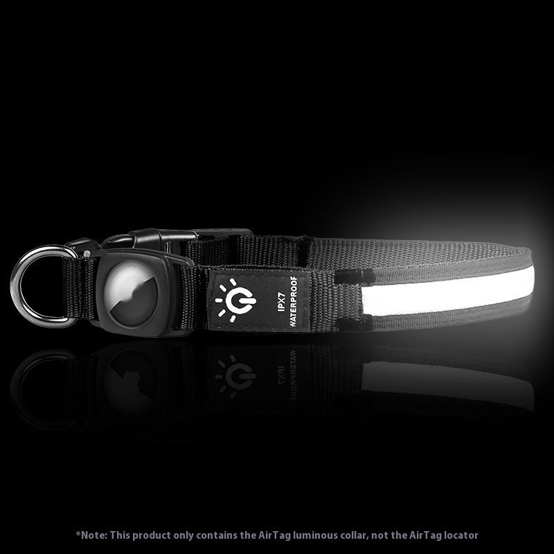 HKM-6988349 Waterproof LED Pet Collar with Luminous Fiber and Color Options for All Seasons