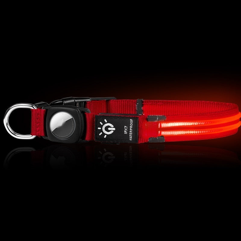 HKM-6988349 Waterproof LED Pet Collar with Luminous Fiber and Color Options for All Seasons