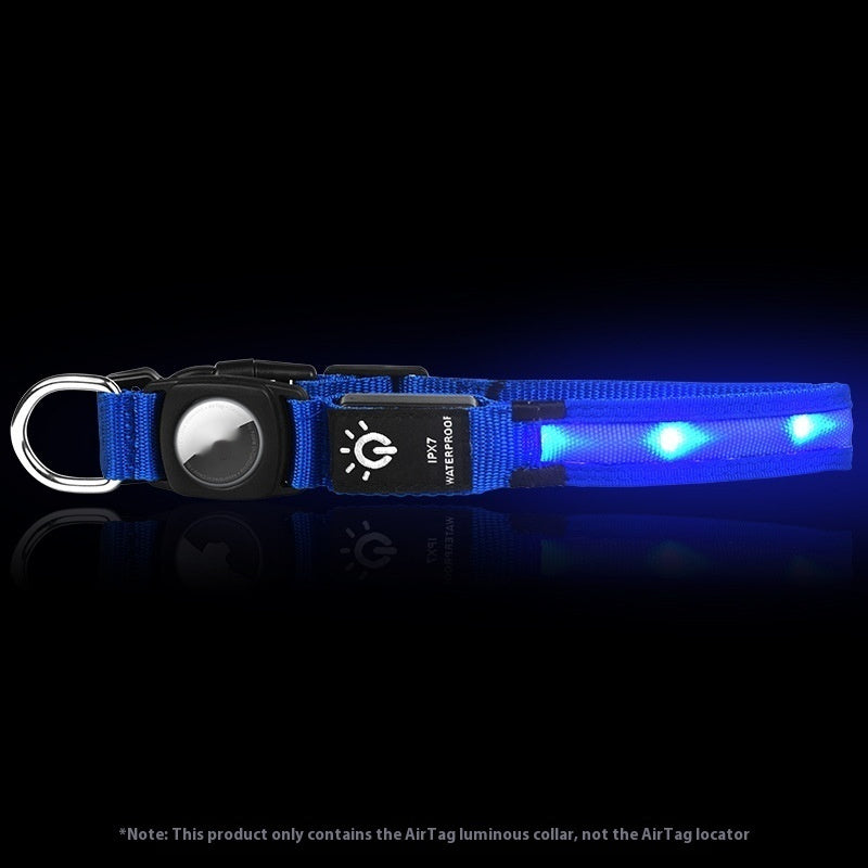 HKM-6988349 Waterproof LED Pet Collar with Luminous Fiber and Color Options for All Seasons