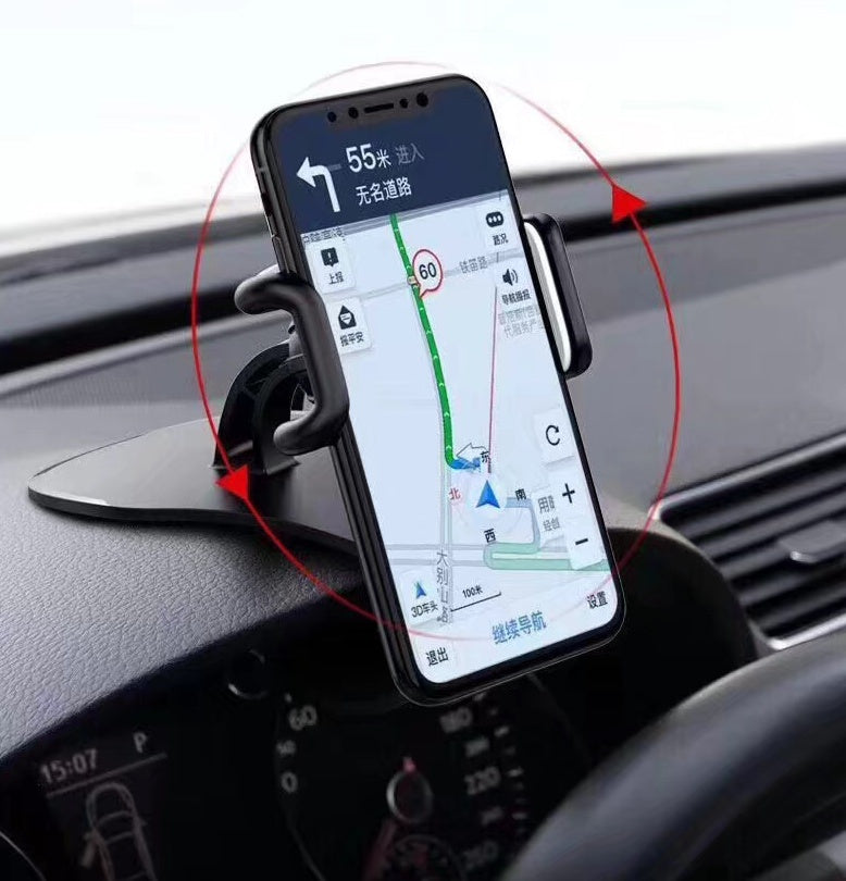 HKM-698835 360-Degree Rotating Car Dashboard Phone Holder – Multi-Function Direct-View Mount