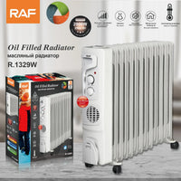 HKM-698899 2900W Oil Filled Radiator Heater with Adjustable Thermostat, Quiet Operation, and Overheat Protection