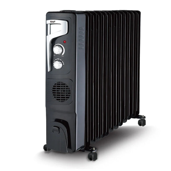 HKM-698899 2900W Oil Filled Radiator Heater with Adjustable Thermostat, Quiet Operation, and Overheat Protection