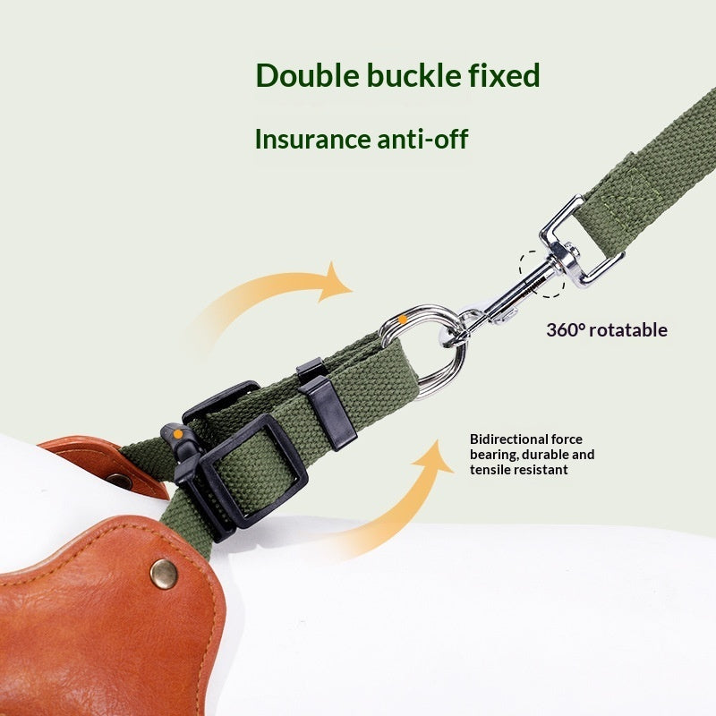HKM-6989629 Y-Shaped Anti-Escape Dog Leash with Chest Harness for Small to Medium Dogs - Military Green, Red, Black, Brown