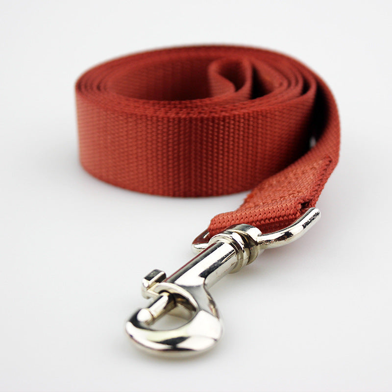 HKM-6990141 Durable Solid Color Nylon Dog Leash - Multiple Color Options Available