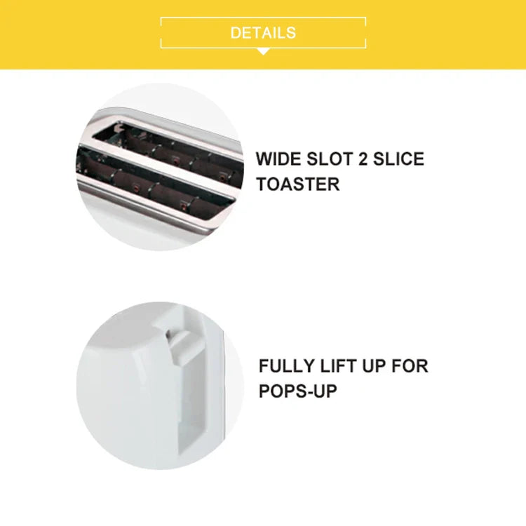 HKM-699027 Custom Electric Bread Toaster - 750W, Dual Slice, Compact Design for Efficient Toasting