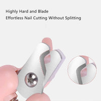 HKM-6991805 White Pet Nail Trimmer with Light - 2 in 1 Clipper and Grinder for Dogs and Cats
