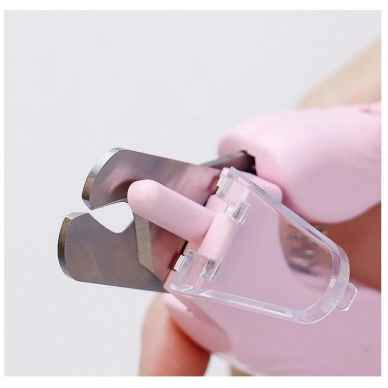 HKM-6991805 White Pet Nail Trimmer with Light - 2 in 1 Clipper and Grinder for Dogs and Cats