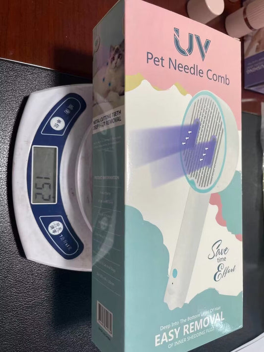 HKM-6991933 USB Rechargeable UV Sterilization Pet Comb for Cats and Dogs - Pink, Yellow, White